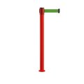 Montour Line Stanchion Belt Barrier Fixed Base Red Post 9ft.Green Belt MSX630F-RD-GN-90